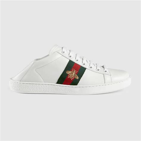 gucci ace embroidered leather collapsible heel sneakers|gucci ace sneakers interlocking g.